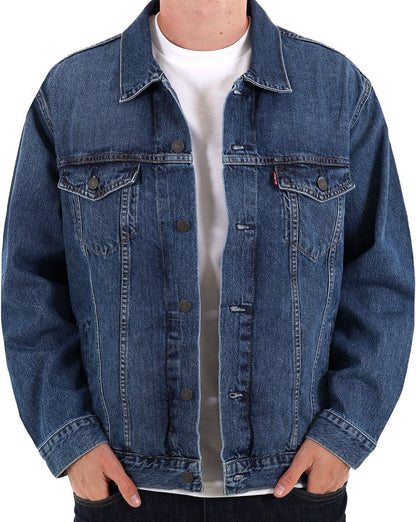 Levi's – Trucker-Jacke in Relaxed Fit, mittleres Indigo