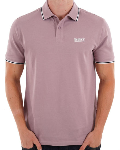 Barbour International – Poloshirt Evan Tipped in Holunderbeere
