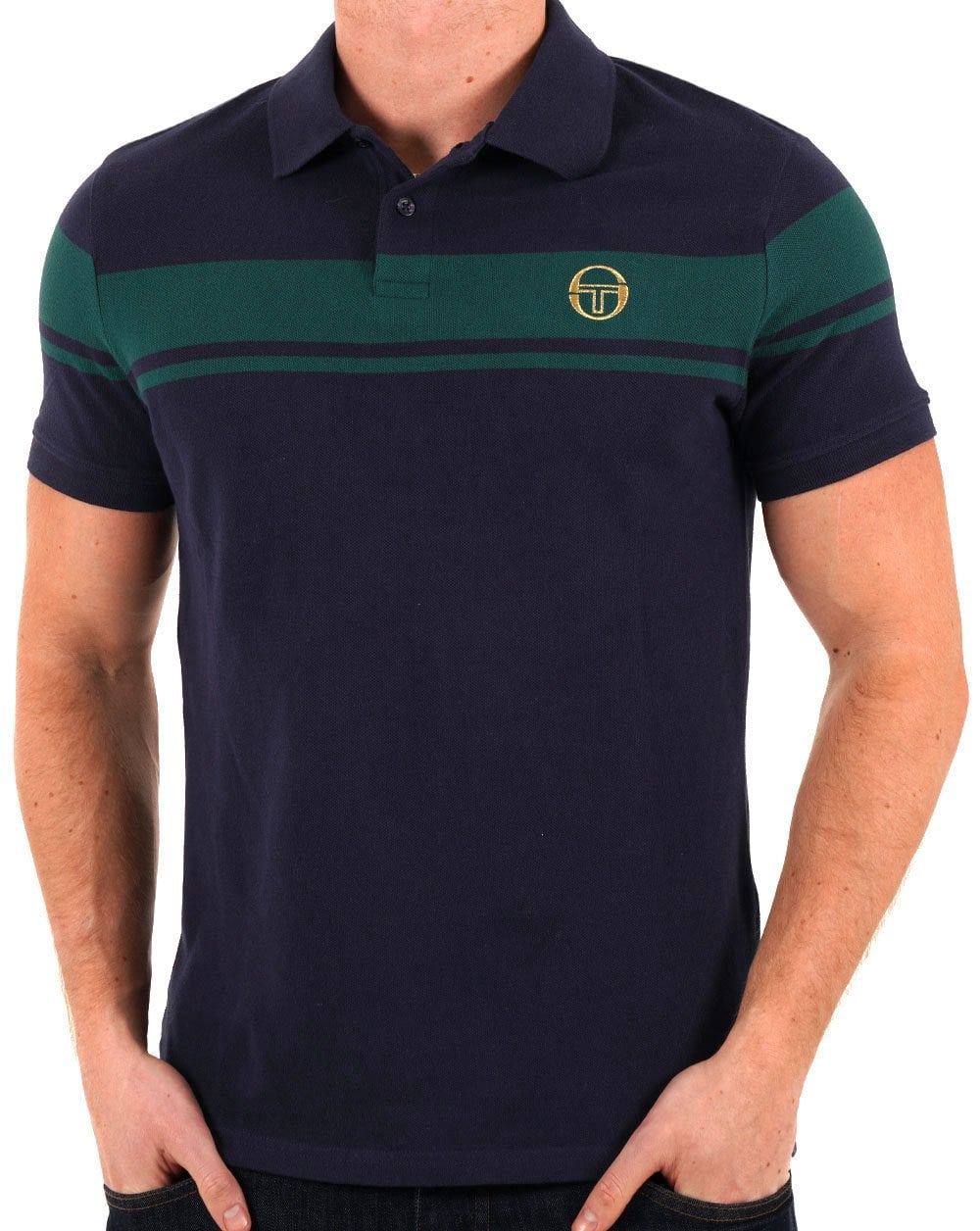 Sergio Tacchini Young Line Poloshirt Marineblau/Grün