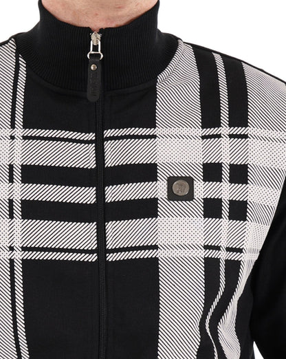Trojan Oversized-Trainingsoberteil mit Karomuster in Schwarz
