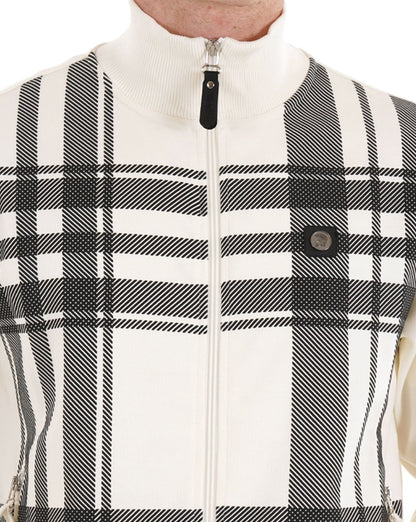 Trojan Oversized-Trainingsjacke mit Karomuster, Ecru