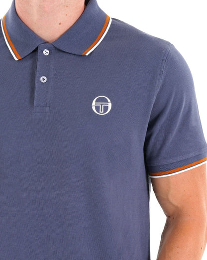 Sergio Tacchini Poloshirt mit Streifen Vintage Indigo