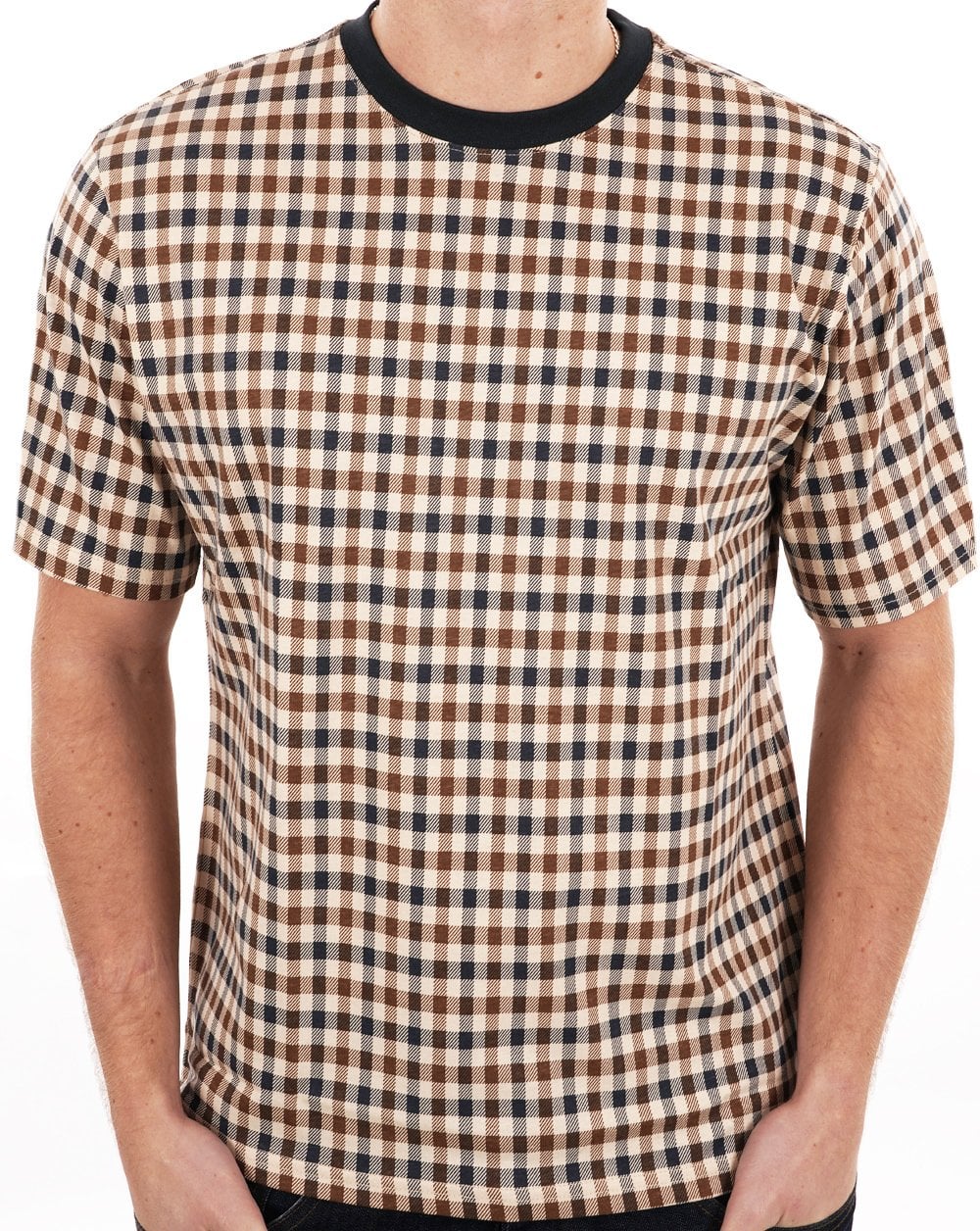 Aquascutum Iconic T-Shirt Marineblau/Karo