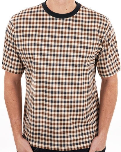 Aquascutum Iconic T-Shirt Marineblau/Karo