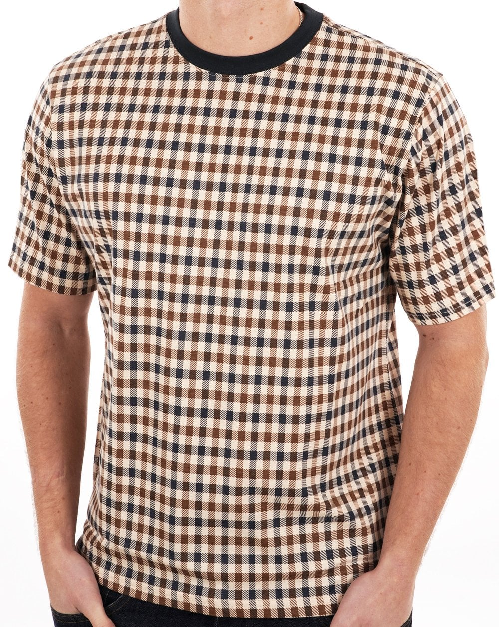 Aquascutum Iconic T-Shirt Marineblau/Karo