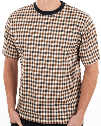 Aquascutum Iconic T-Shirt Marineblau/Karo