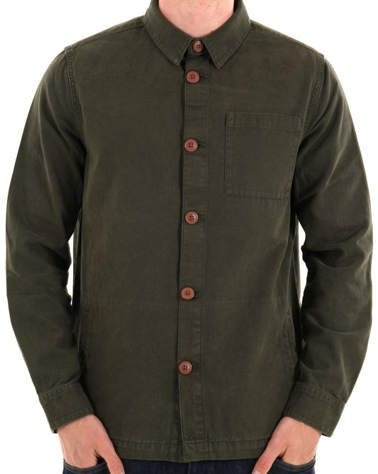 Barbour Washed Overshirt Waldgrün