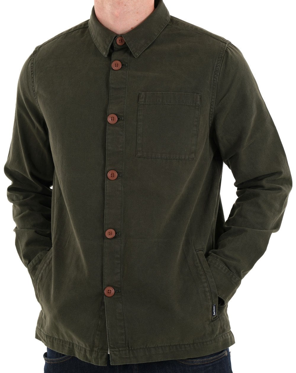 Barbour Washed Overshirt Waldgrün