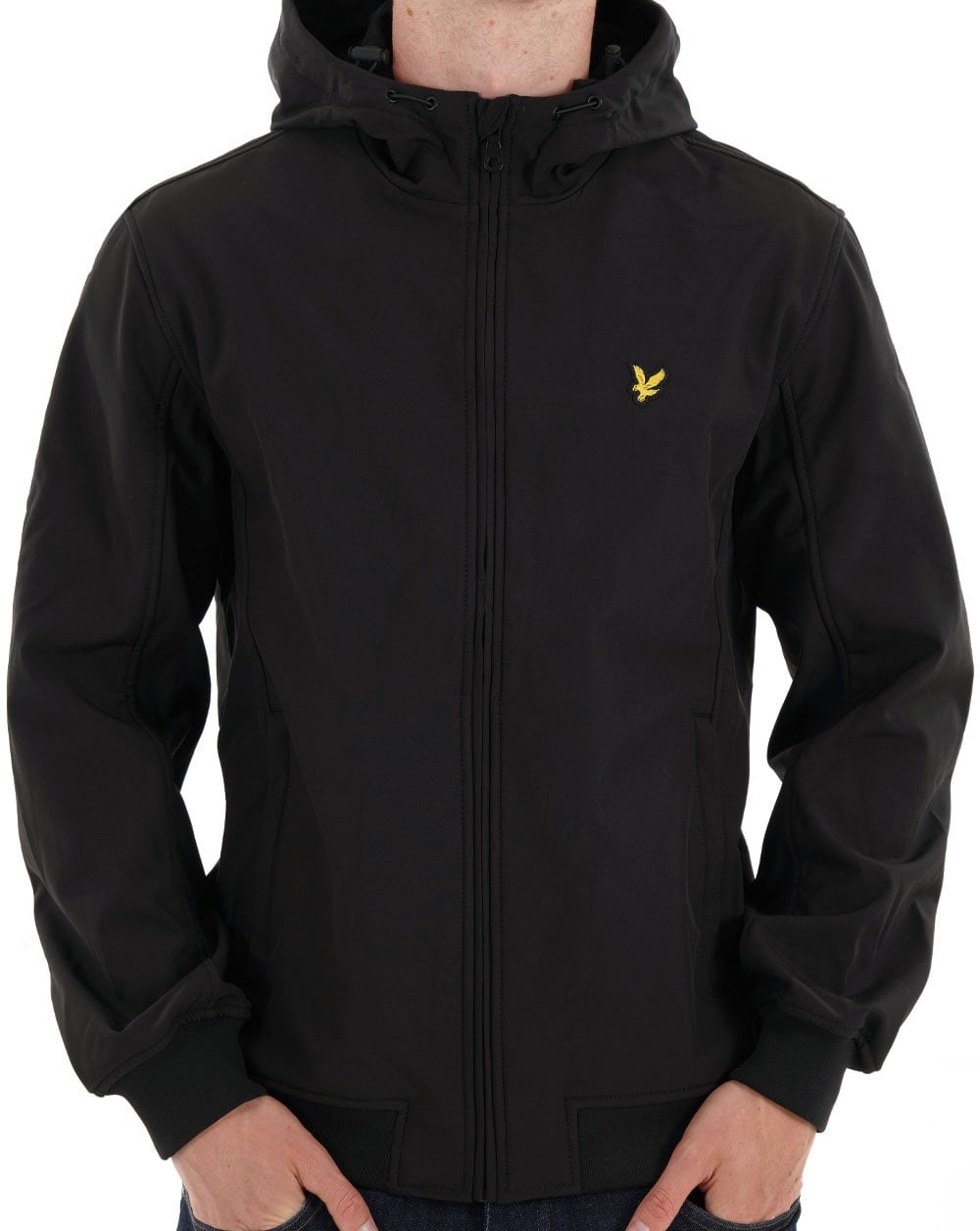 Lyle &amp; Scott – Softshelljacke mit Fleece-Rückseite, tiefschwarz