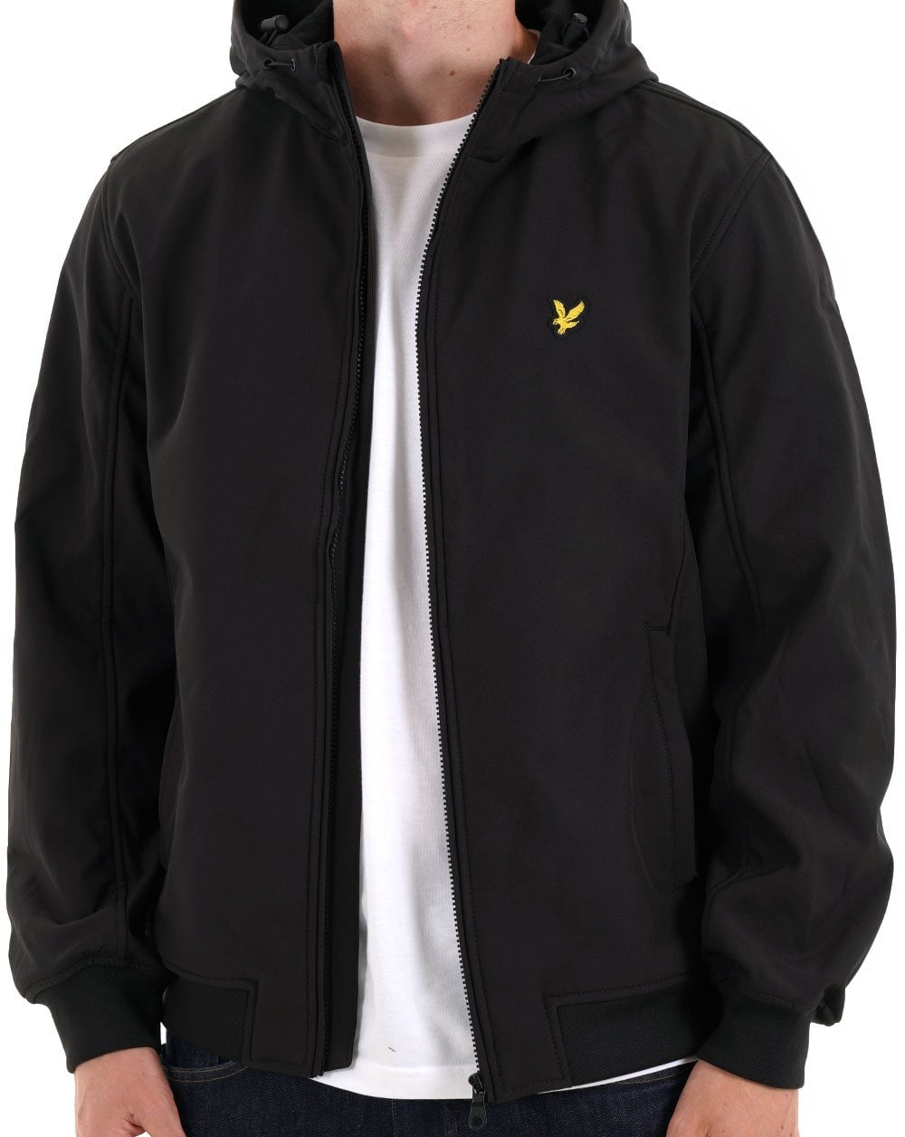 Lyle &amp; Scott – Softshelljacke mit Fleece-Rückseite, tiefschwarz