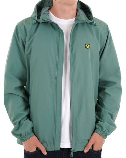 Lyle &amp; Scott – Kapuzenjacke mit durchgehendem Reißverschluss in Agavengrün