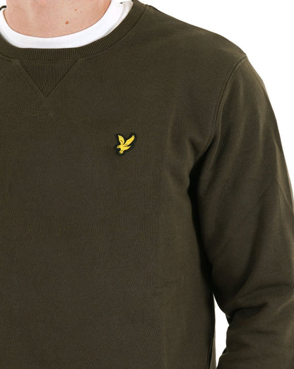 Lyle &amp; Scott Sweatshirt mit Rundhalsausschnitt in Olivgrün