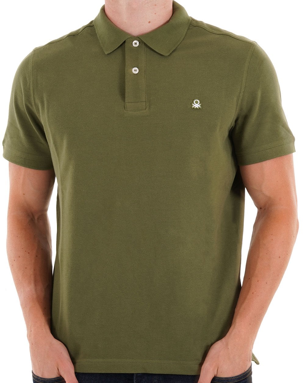Benetton Poloshirt Militärgrün