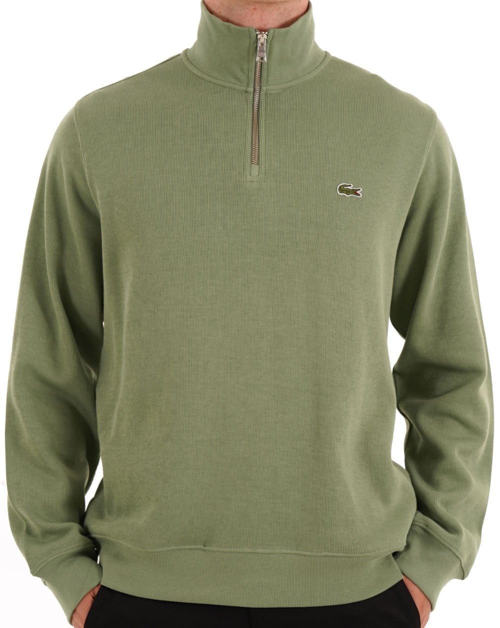 Lacoste – Sweatshirt mit halbem Reißverschluss, Thymian