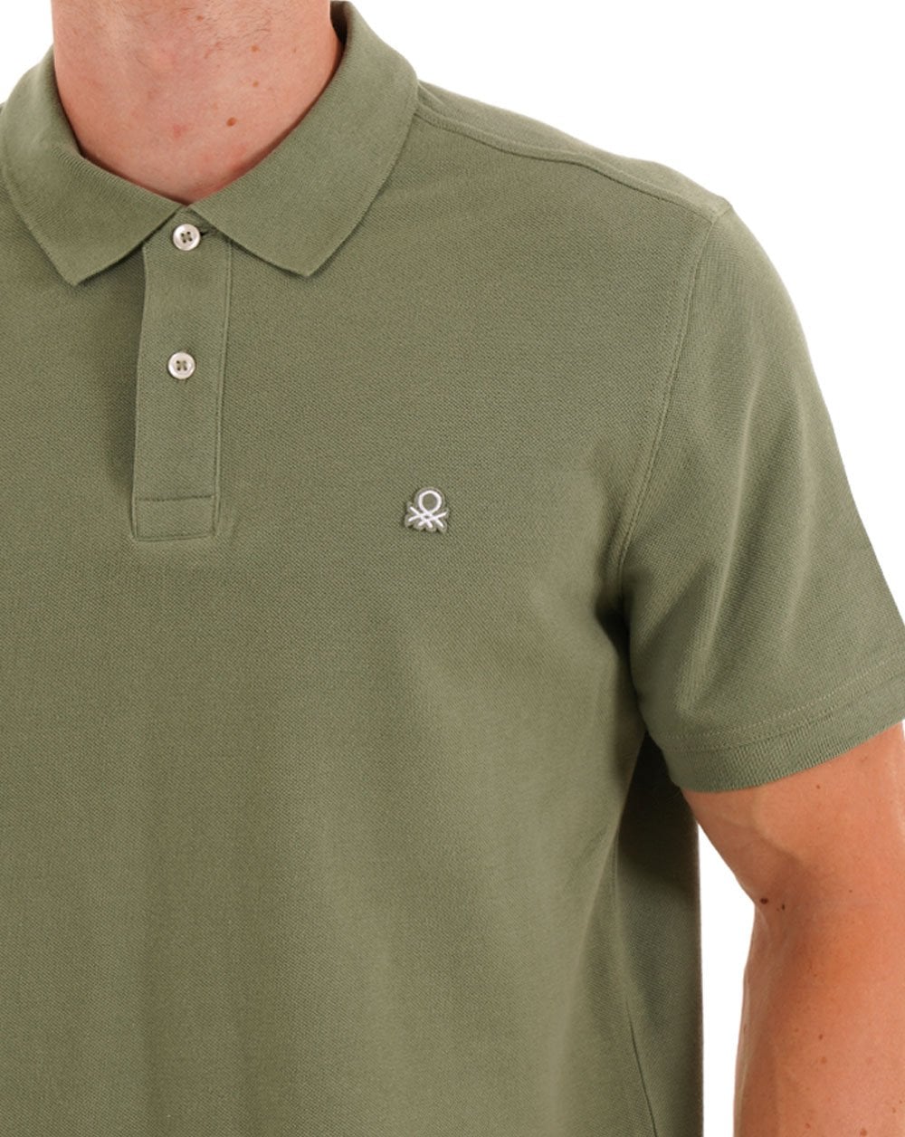 Benetton Poloshirt Khaki Grau