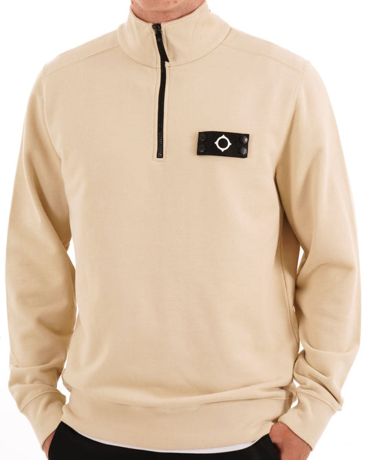 MA.STRUM Neo Quarter Zip Sweat Burnt Cream