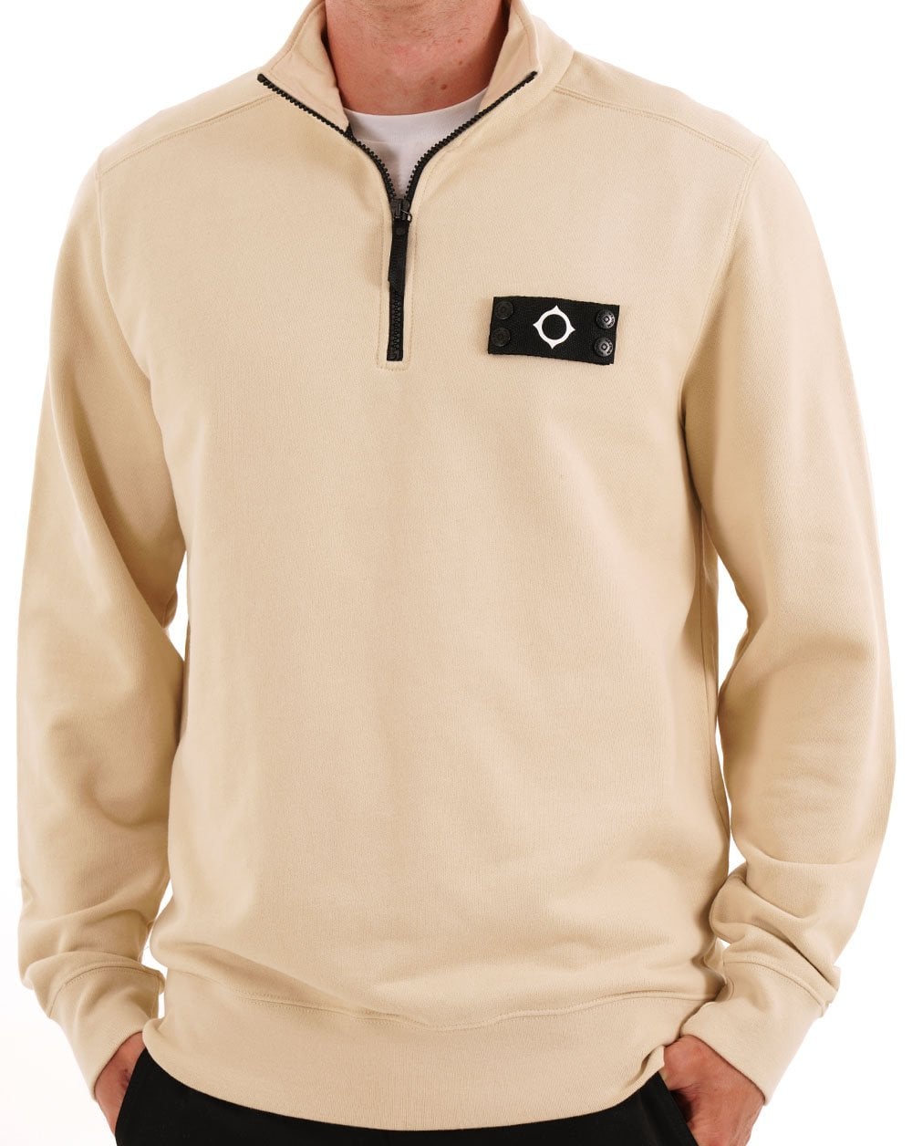 MA.STRUM Neo Quarter Zip Sweat Burnt Cream