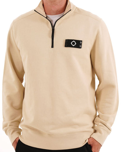 MA.STRUM Neo Quarter Zip Sweat Burnt Cream