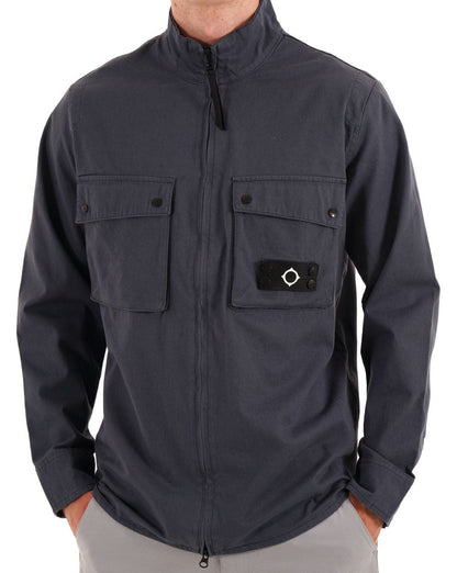 MA.STRUM Aerial Funnel Neck Overshirt Tintenblau