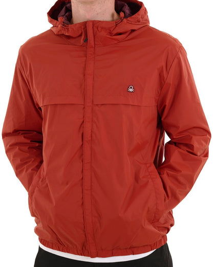 Benetton Regenjacke mit Kapuze Ziegelrot