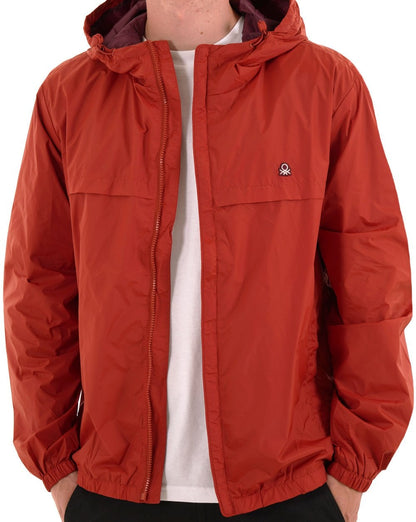 Benetton Regenjacke mit Kapuze Ziegelrot