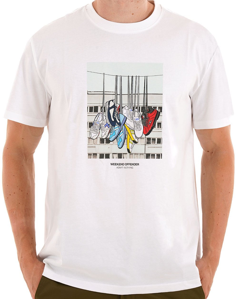 Weekend Offender Battle Lines T-Shirt Weiß