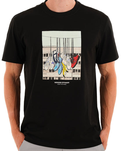 Weekend Offender Battle Lines T-Shirt Schwarz