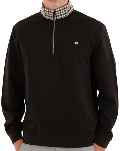 Weekend Offender – Henson – Sweatshirt mit 1/4-Reißverschluss, Schwarz