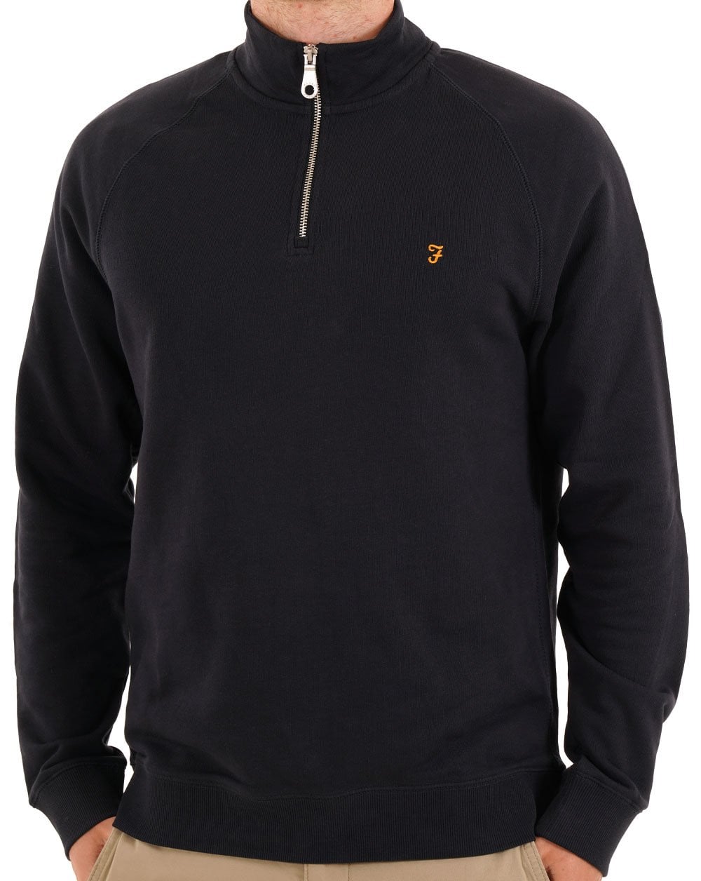 Farah – Jim – Sweatshirt mit 1/4-Reißverschluss in Marineblau