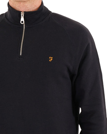 Farah – Jim – Sweatshirt mit 1/4-Reißverschluss in Marineblau