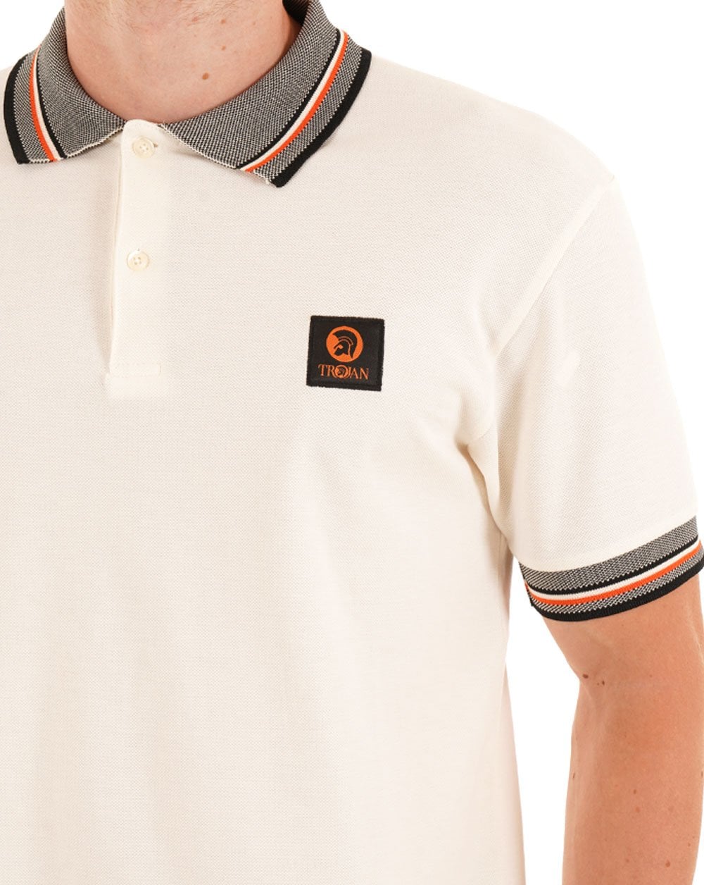 Trojan Piqué-Polo mit Oxford-Kragen Ecru