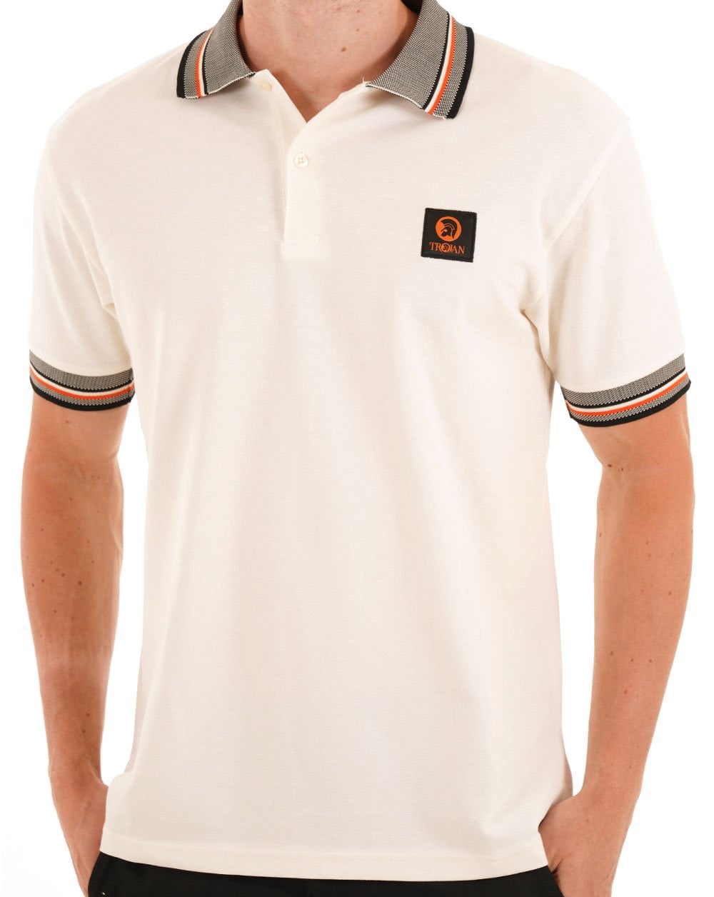 Trojan Piqué-Polo mit Oxford-Kragen Ecru