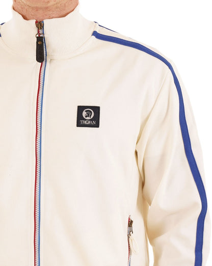 Trojan Trainingsjacke mit Kontrastreißverschluss Ecru/Blau