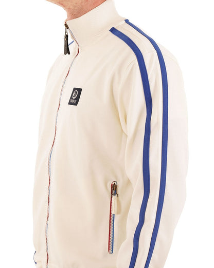 Trojan Trainingsjacke mit Kontrastreißverschluss Ecru/Blau