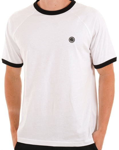 Pretty Green Boston Ringer Tee Weiß