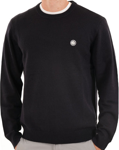 Pretty Green Rundhalsstrick aus Merinomischung, Marineblau