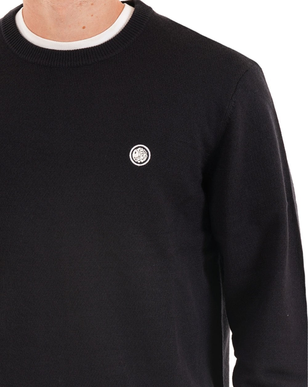 Pretty Green Rundhalsstrick aus Merinomischung, Marineblau