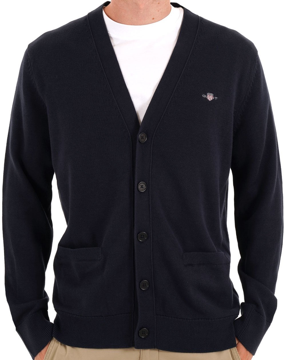 Gant Baumwollstrickjacke, Marineblau