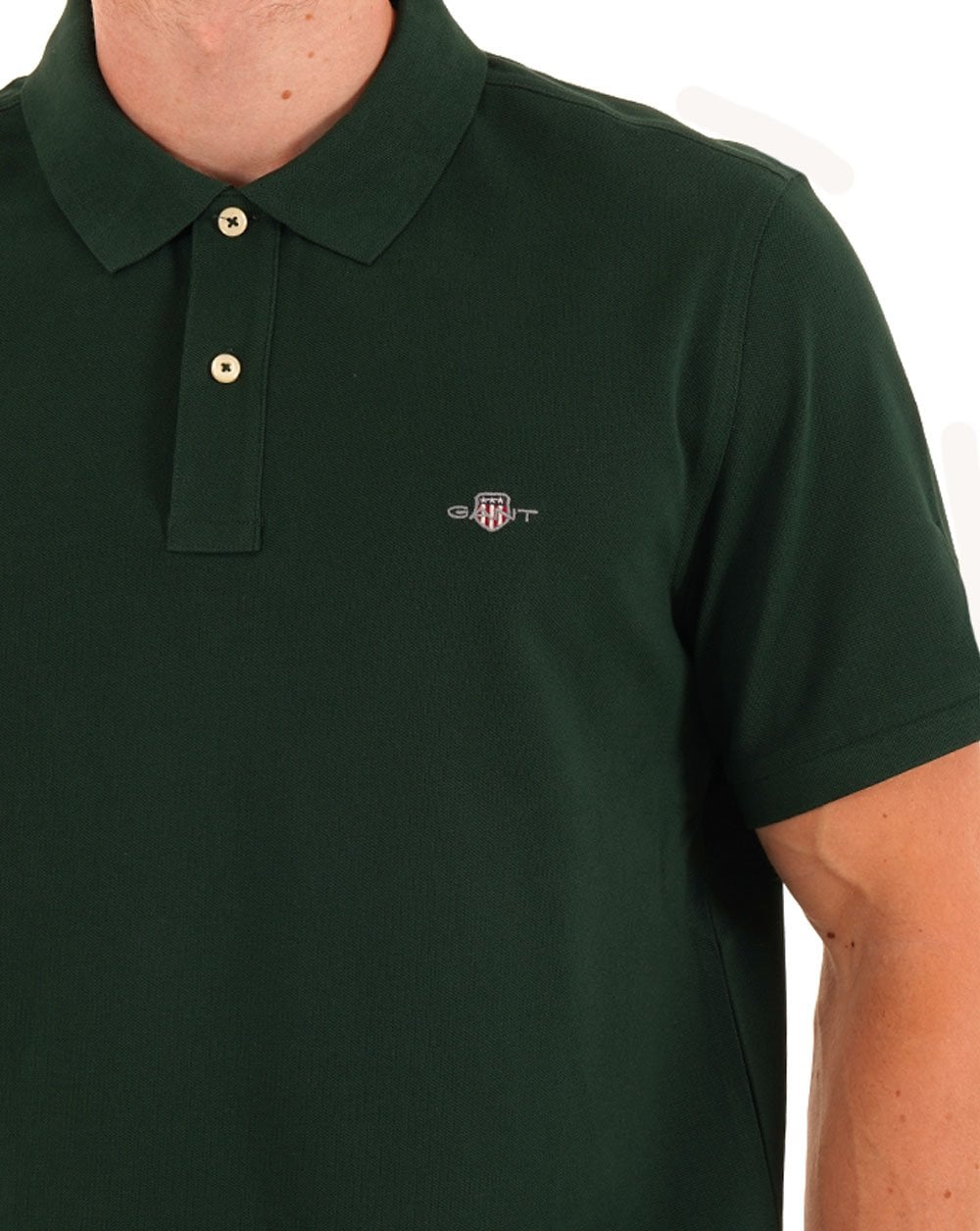 Gant Shield Piqué Polo Tartan Grün