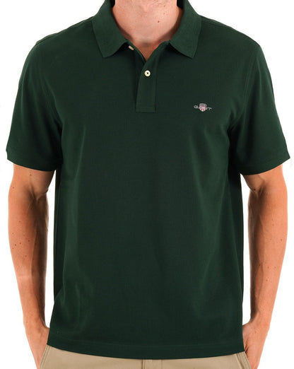 Gant Shield Piqué Polo Tartan Grün