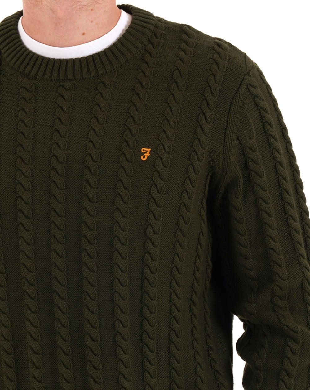 Farah Knight Zopfmusterpullover Evergreen