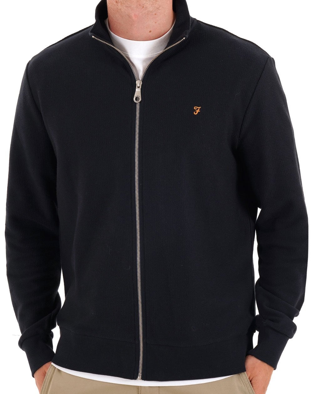Farah – Seaton – Sweatshirt mit Reißverschluss in True Navy