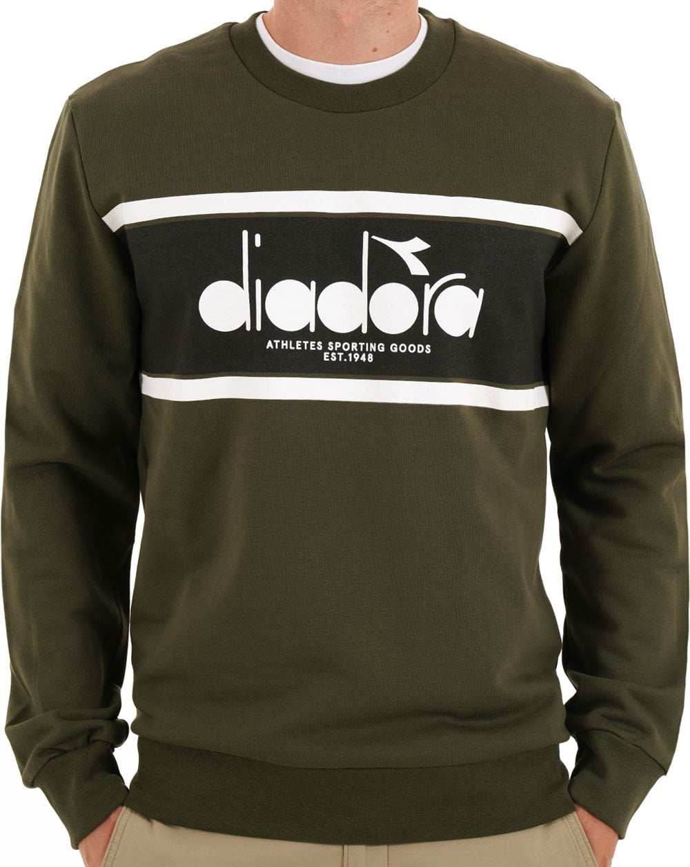 Diadora Logo Crew Sweatshirt Grünes Gewehr