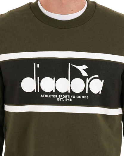 Diadora Logo Crew Sweatshirt Grünes Gewehr