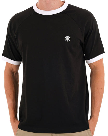 Pretty Green Boston Ringer Tee Schwarz