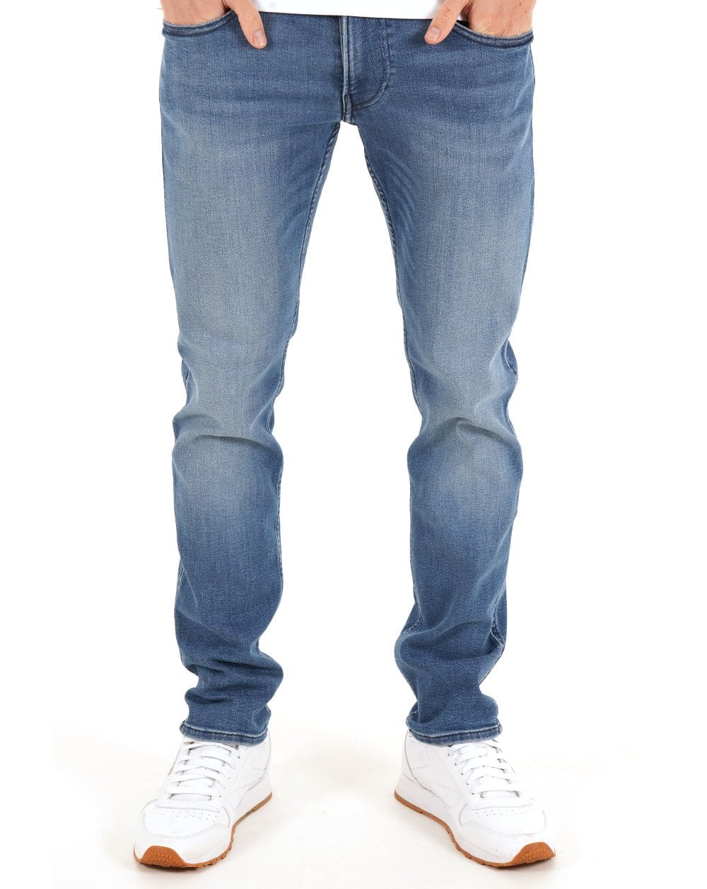 Replay Anbass Slim Fit Jeans Mittelblau