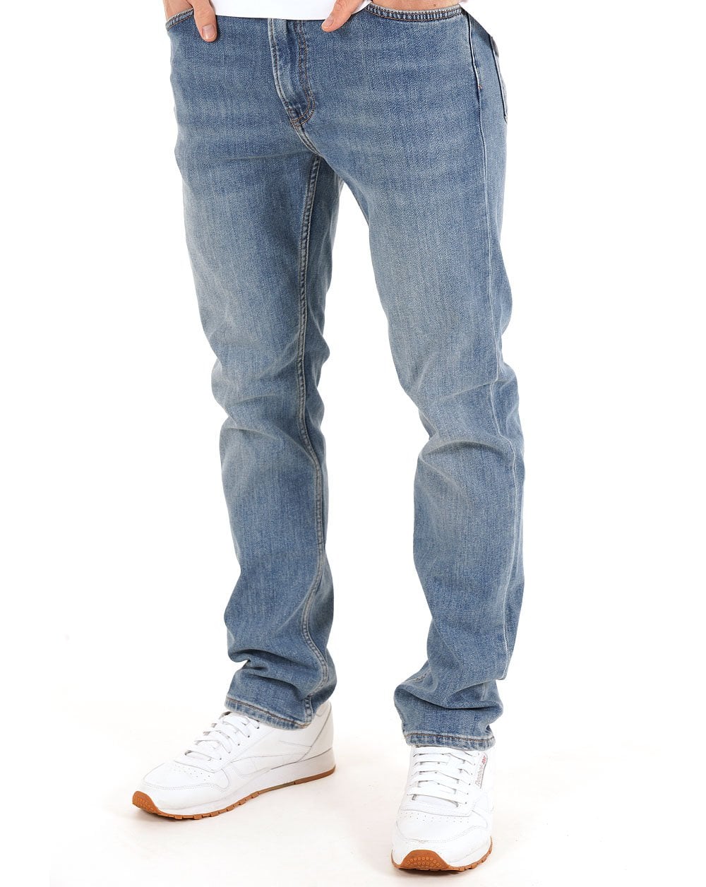 Gant – Regular Fit – Jeans in Mittelblau mit Used-Effekt