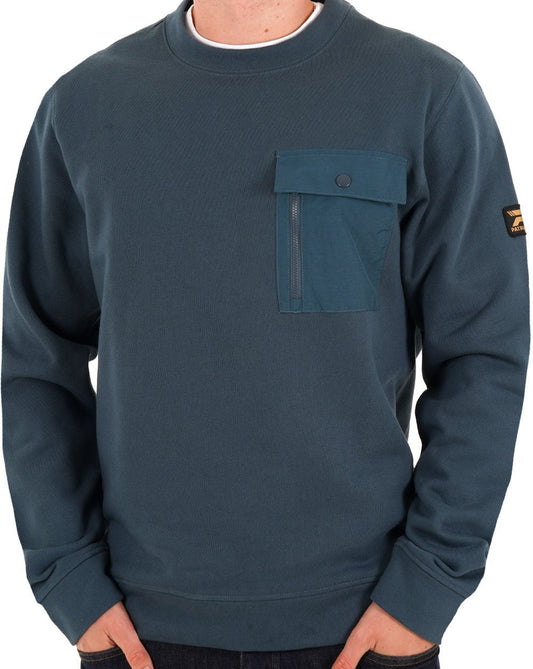 Patrick Archie Crew Pocket Sweatshirt Dunkelblau