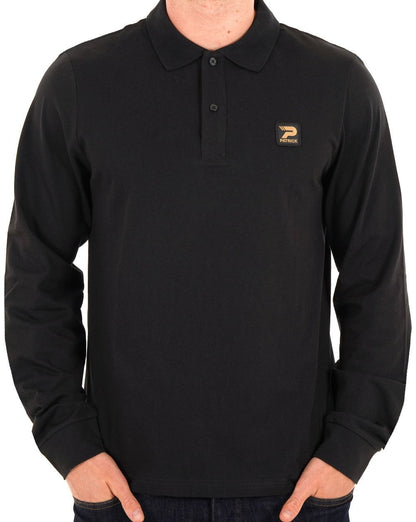 Patrick Luca Langarm-Poloshirt Schwarz