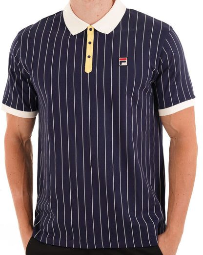 Fila Vintage BB1 ​​Poloshirt Marineblau Gardenia
